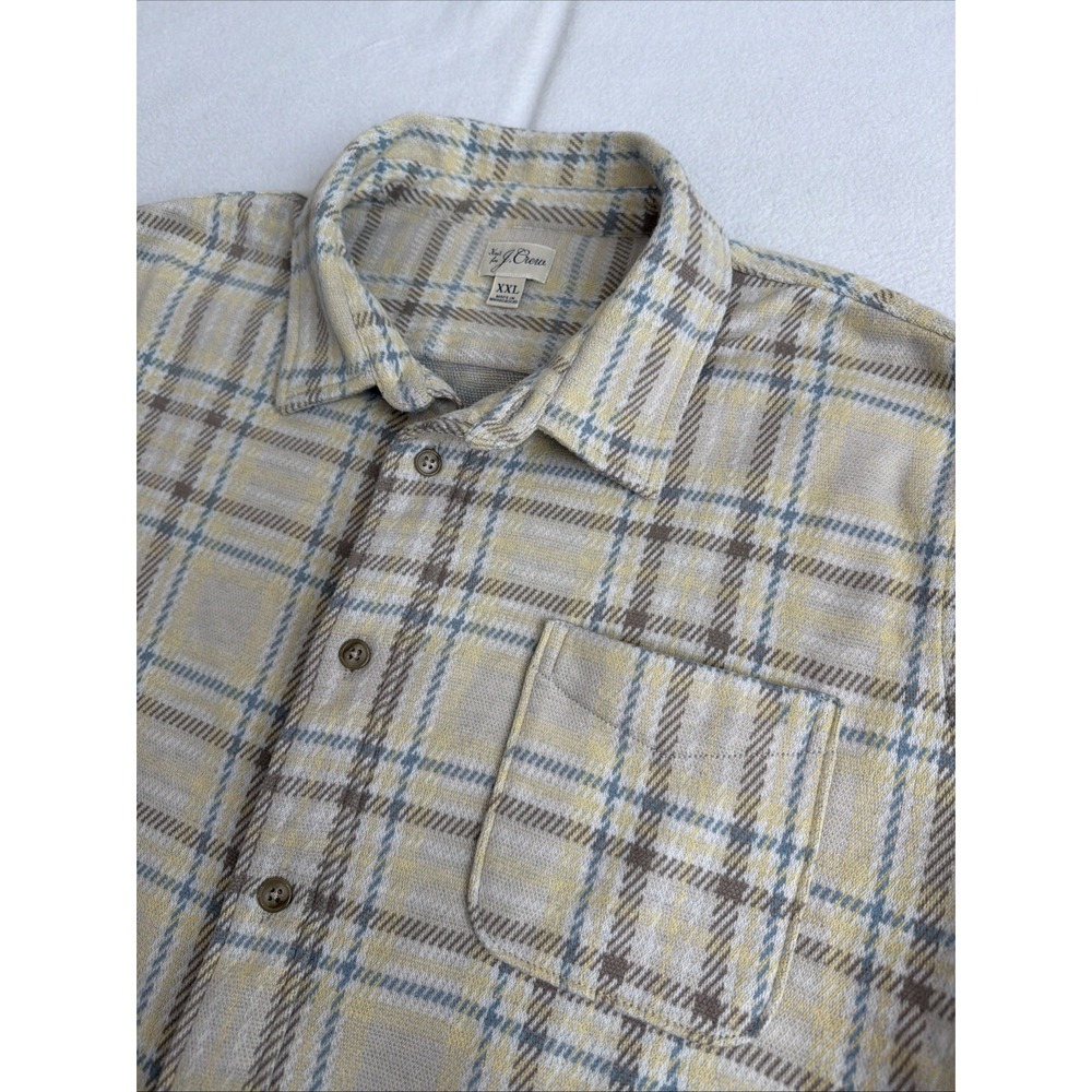 J.CREW Lightweight Seaboard Soft-Knit Plaid Shirt Mens 2XL Multicolor CM237